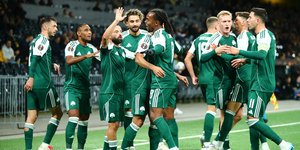 Πανηγυρισμοί από τους παίκτες του Παναθηναϊκού