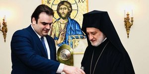 Συνάντηση Κυρ. Πιερρακάκη με τον Αρχιεπίσκοπο Αμερικής