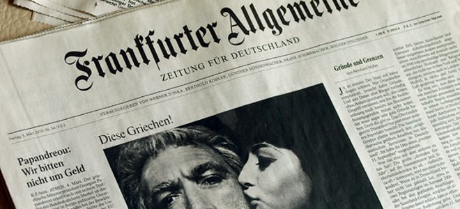 Frankfurter Allgemeine Zeitung: «Άθλιο το ελληνικό πολιτικό κατεστημένο