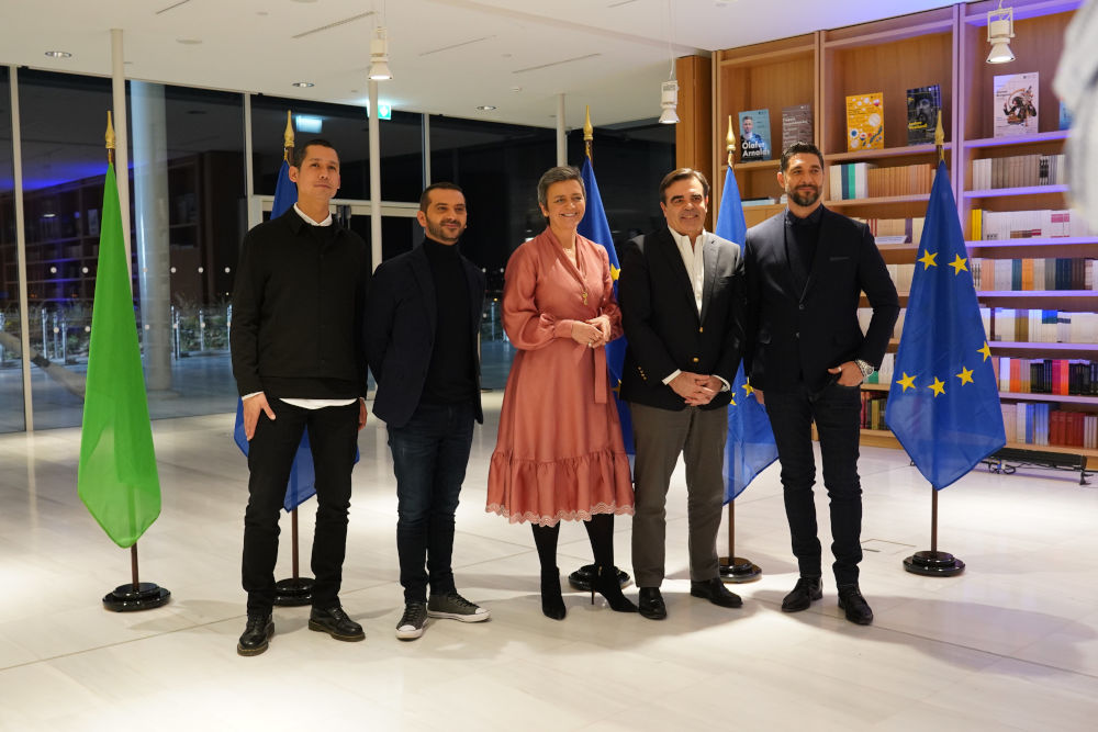 The Executive Vice President of the European Commission, Mr. Margaret Vestager and the Vice President of the European Commission, Mr. Margaritis Schoinas with the judges of MasterChef 4