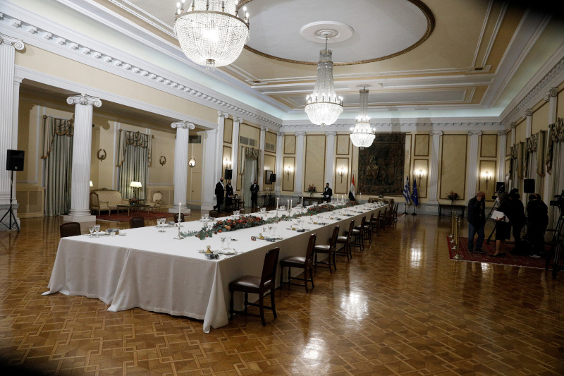     Room where dinner was held at the Presidential Palace