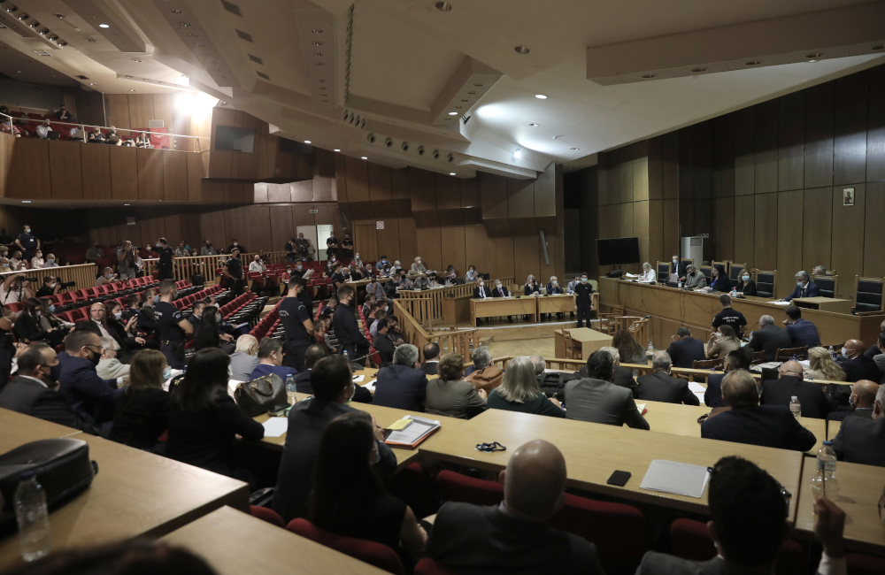 People in the courtroom for the Golden Dawn trial