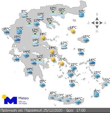 Ο καιρός των Χριστουγέννων / χάρτης