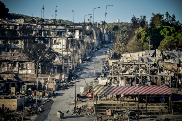 The burned camp of Moria