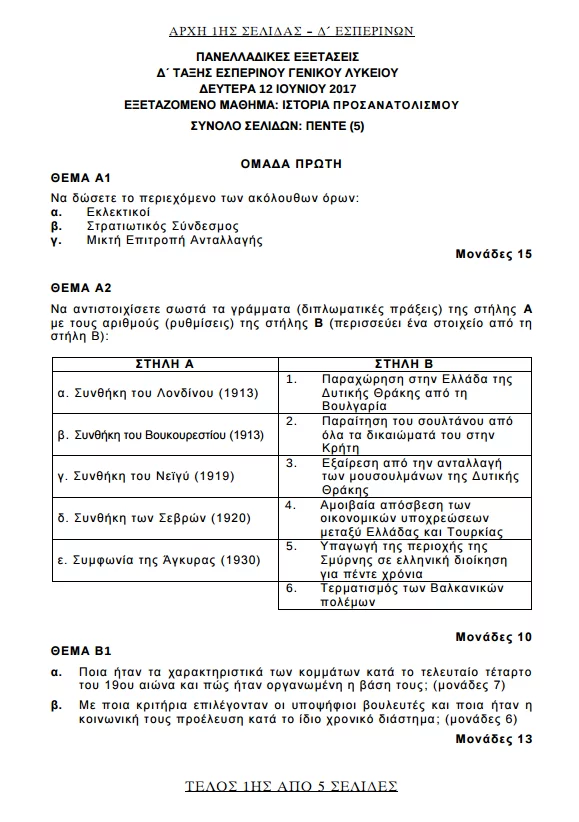 Panellhnies 2017 Deite Ta 8emata Se Istoria Fysikh Kai Anapty3h Efarmogwn Ellada Iefimerida Gr