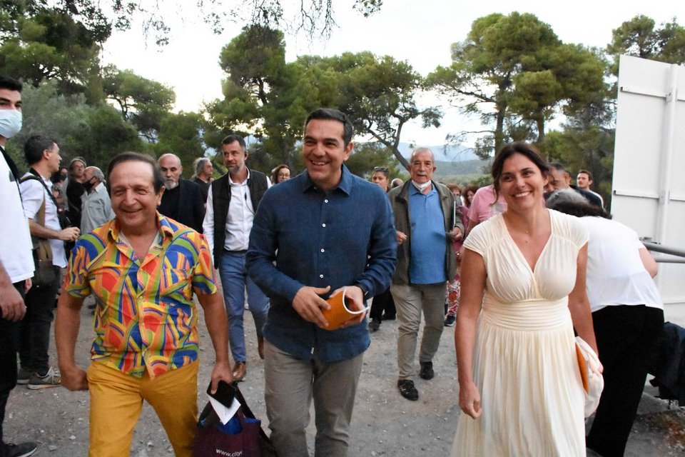 Με τον πρόεδρο του Σωματείου Ελλήνων Ηθοποιών, Σπύρο Μπιμπίλα