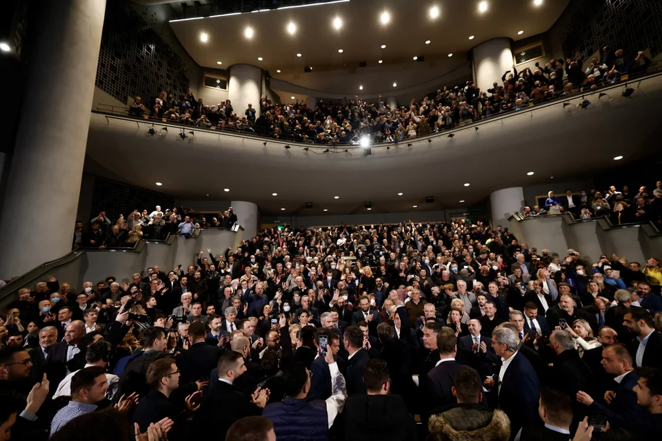 Ομιλία του πρωθυπουργού Κυριάκου Μητσοτάκη στο Πολιτιστικό Κέντρο Ηρακλείου / Φωτογραφία: eurokinissi - ΡΑΠΑΝΗΣ ΣΤΕΦΑΝΟΣ 