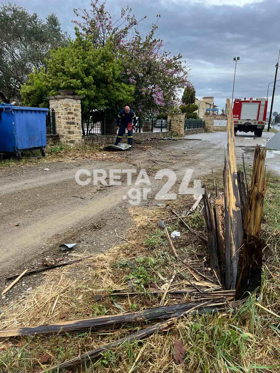 Το σημείο που έγινε το τροχαίο στο Ηράκλειο / creta24.gr