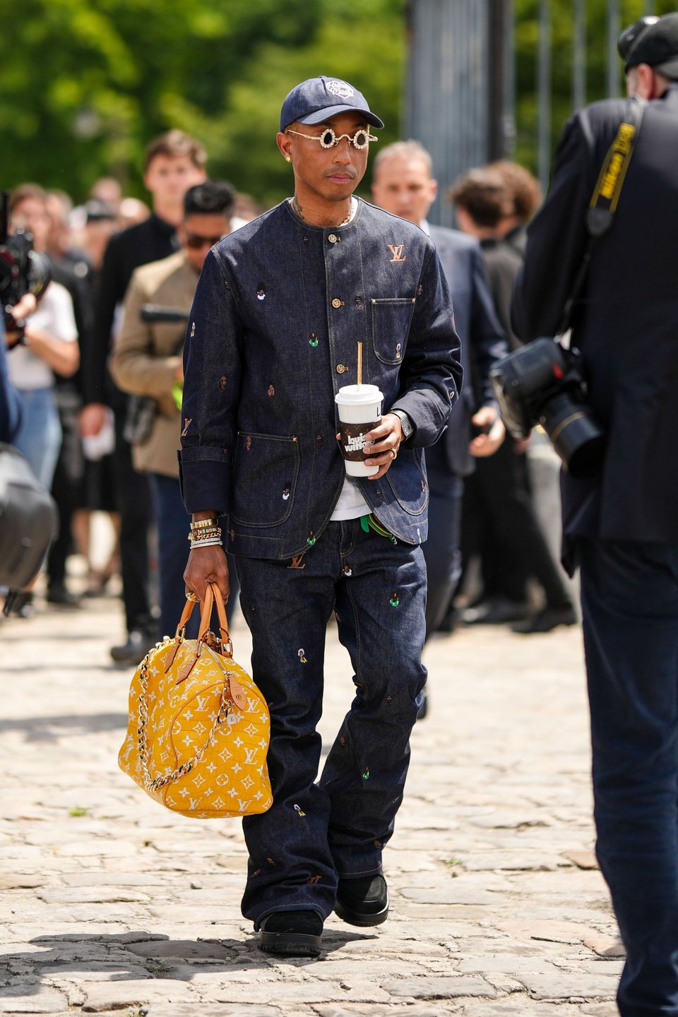 highsnobiety on X: Pharrell at Junya Watanabe with the Louis Vuitton  Millionaires Speedy, valued at $1 million  / X