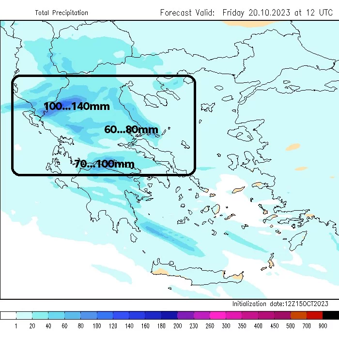 Συγκεντρωτικός υετός αναμενόμενης κακοκαιρίας / marousakis.gr