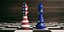 πιόνια σκακιού στα χρώματα ΗΠΑ και ΕΕ