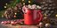 Λαχταριστικό, ζεστό, χριστουγεννιάτικο ρόφημα σοκολάτας με marshmellows