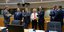 Οι πρωθυπουργοί Σλοβενίας, Robert Golob,  Κροατίας Andrej Plenkovic, Βελγίου Alexander De Croo, η Ursula von der Leyen και ο πρόεδρος της Σλοβακίας Peter Pellegrini