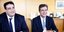 Ο νέος υφυπουργός Εσωτερικών Κώστας Γκιουλέκας και ο υπουργός Εσωτερικών Θεόδωρος Λιβάνιος