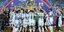 Παίκτες της εθνικής Αργεντινής πανηγυρίζουν για την κατάκτηση του Copa America 2024