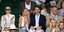Μαρία Ολυμπία και Πόπι Ντελεβίν με τους πατεράδες τους στο Wimbledon 