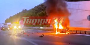 Two Killed, One Critically Injured in Fiery Highway Crash Near Patras