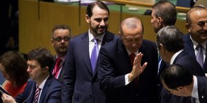 O Tούρκος πρόεδρος Ταγίπ Ερντογάν στη γενική συνέλευση του ΟΗΕ (Φωτογραφία: AP/Mary Altaffer)