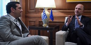 O Αλέξης Τσίπρας και ο Πιερ Μοσκοβισί/ Φωτογραφία eurokinissi